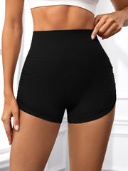 Shorts de treino para mulheres, cintura alta, levantamento de bunda, yoga, academia, sem costura, shorts de motociclista