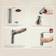 Hand Crank Pepper Conical Burr Grinder Coffee Beans Mill Muller Stainless Steel