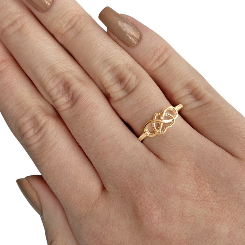 Anel Infinito Amor - MC Prata 925 Dourada Ouro 18k, seu presente ideal