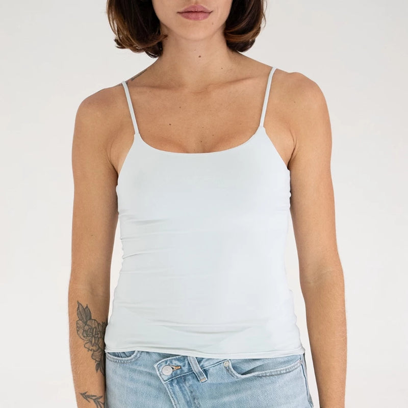 Blusa de Alça Fina em Poliamida Top - MC, Modêlo perfeito.