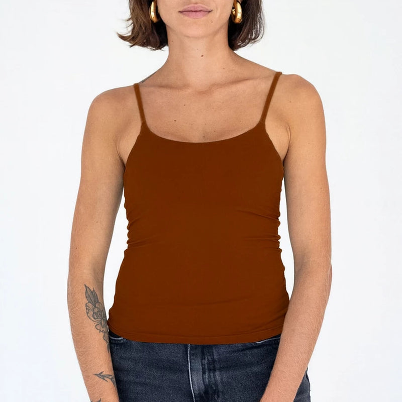 Blusa de Alça Fina em Poliamida Top - MC, Modêlo perfeito.