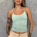 Blusa de Alça Fina em Poliamida Top - MC, Modêlo perfeito.