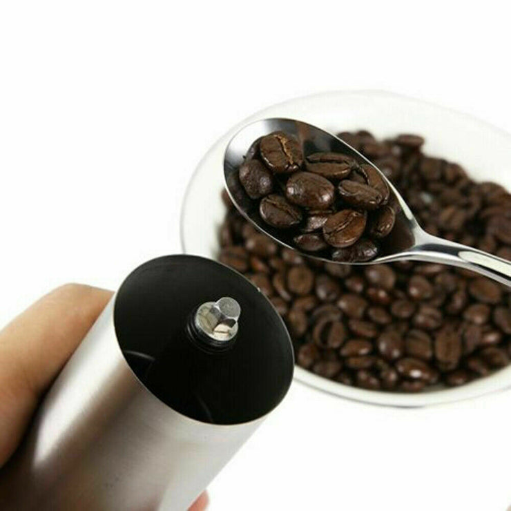 Moedor de café manual portátil doméstico em aço inoxidável com moinho de feijão de rebarba de cerâmica