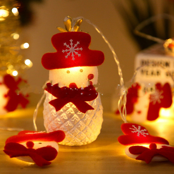 Luzes de corda de Papai Noel Luzes de decoração de boneco de neve de árvore de Natal