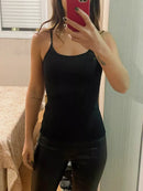 Blusa de Alça Fina em Poliamida Top - MC, Modêlo perfeito.